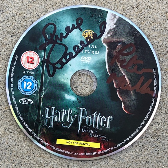 Julie Walters (M Weasley) & Peter Mullan (Corban Yaxley) Signed Harry Potter DVD